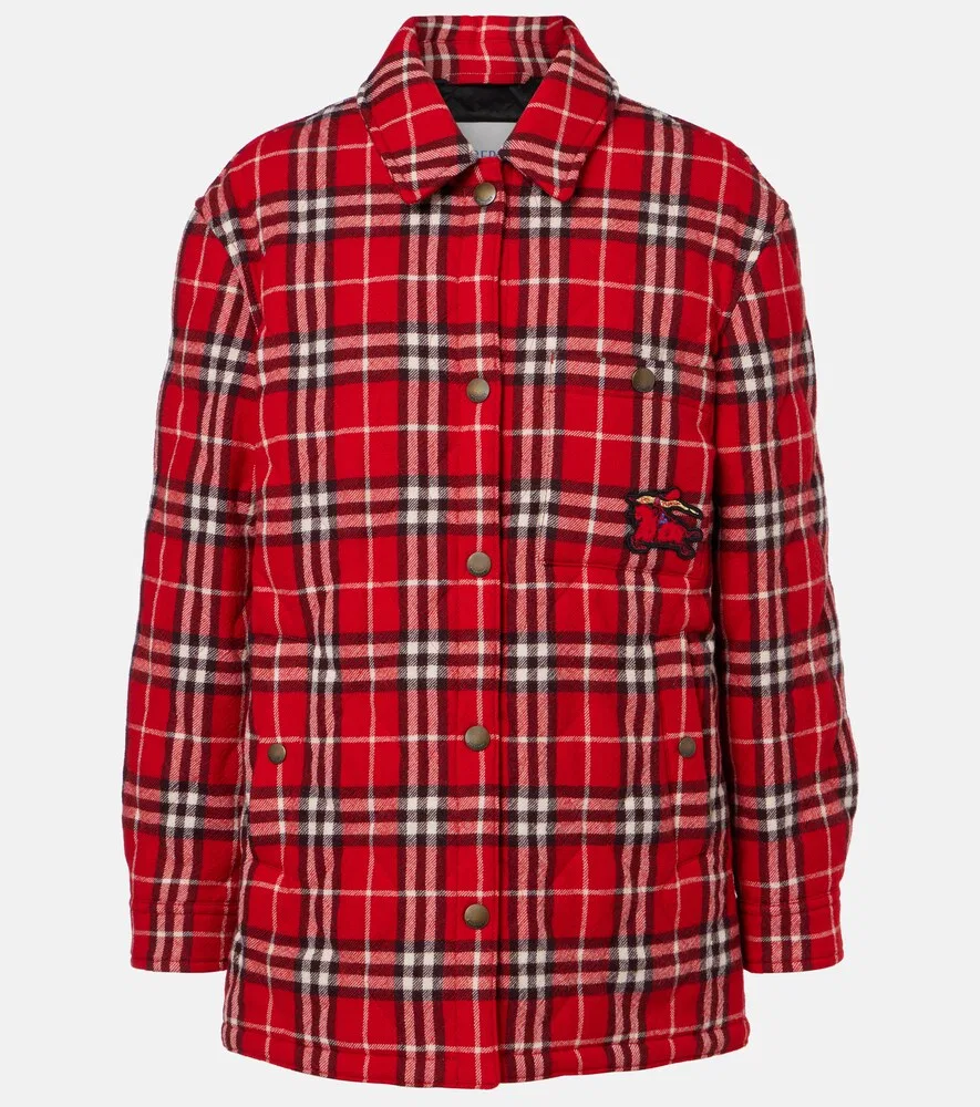 Куртка Burberry, женская, красный, шерстяная