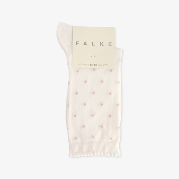 

Носки Falke из смесового хлопка в горошек, белый