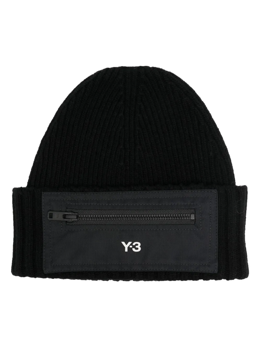 

Шерстяная шапка бини с логотипом Y-3, черный
