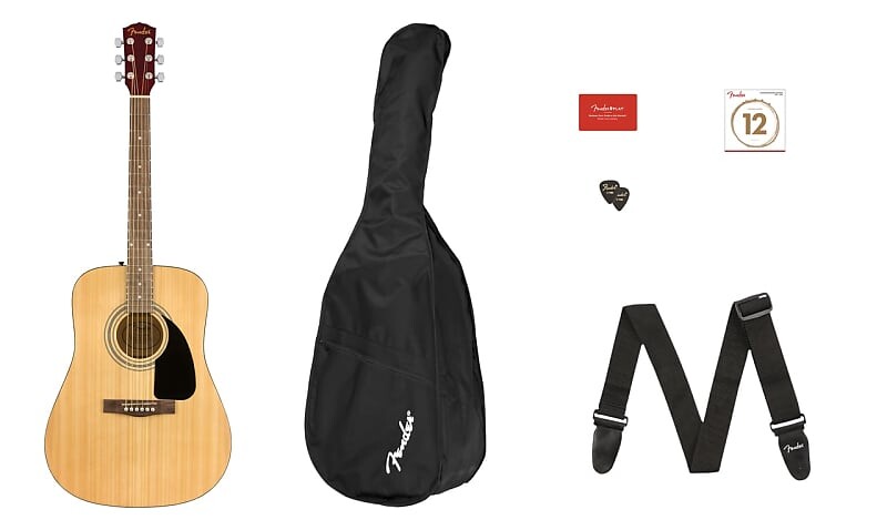 

Акустическая гитара Fender FA-115 Dreadnought Pack, Natural, Walnut Fingerboard w/ Gig Bag, Picks, Strap, and Strings