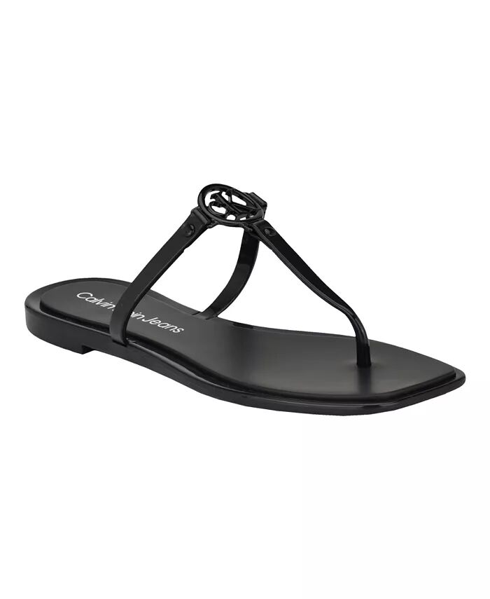 Женские босоножки Edhen Jelly Thong с открытым носком Calvin Klein, черный