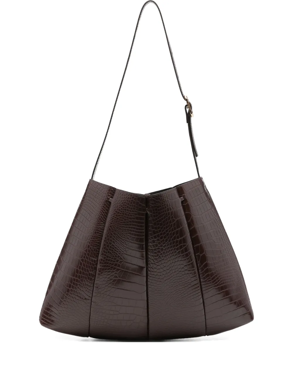 

Плечевая сумка с тиснением под крокодила Themoirè, коричневый