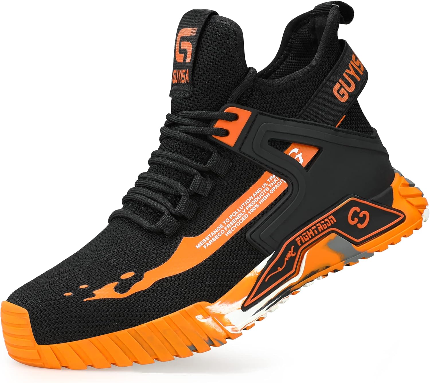 

Мужские защитные туфли Micoklinlin с стальным носком, легкие кроссовки для строительства и промышленности, походная обувь, оранжевый