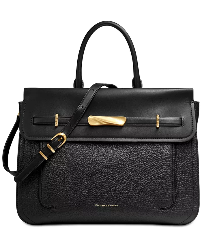 

Сумка через плечо Oceanside из кожи с верхней ручкой Donna Karan New York, серый