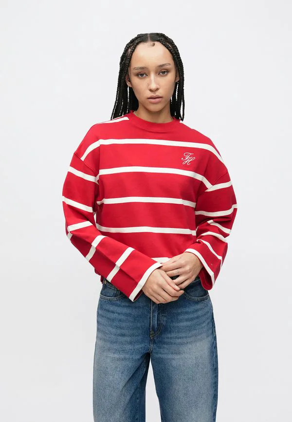 Толстовка с круглым вырезом и вышитым логотипом Tommy Hilfiger, Primary Red/Calico — фото 4