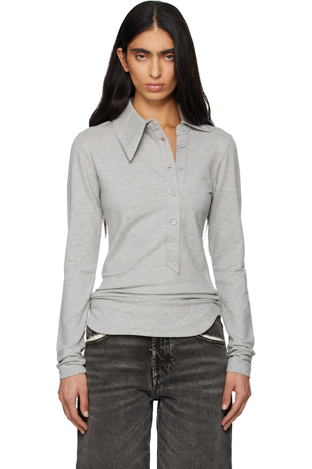 

The Attico Светло-Серая флисовая рубашка поло американского цвета