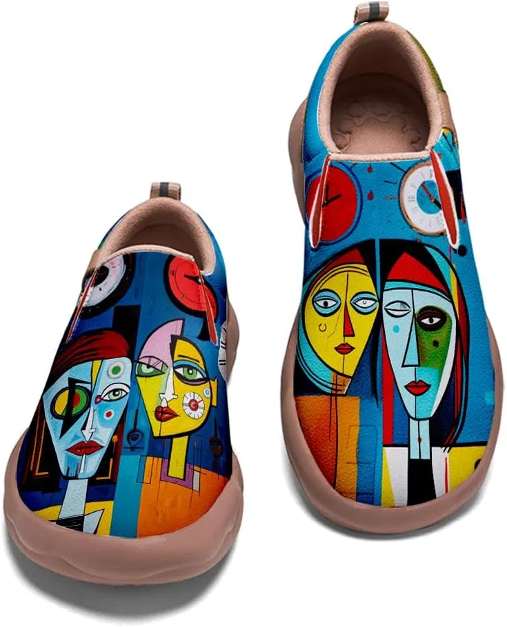 Лоферы с абстрактным рисунком Art Painted Loafers, Abstract Figures-01 Solepulse