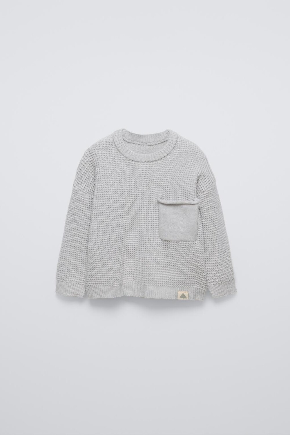 

Свитер изнаночной вязки ZARA, светло-серый