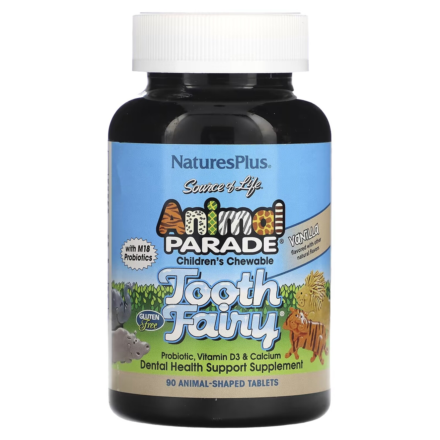 

Пробиотик детский NaturesPlus Source of Life Animal Parade с витамином D3 и кальцием, 90 таблеток в форме животных