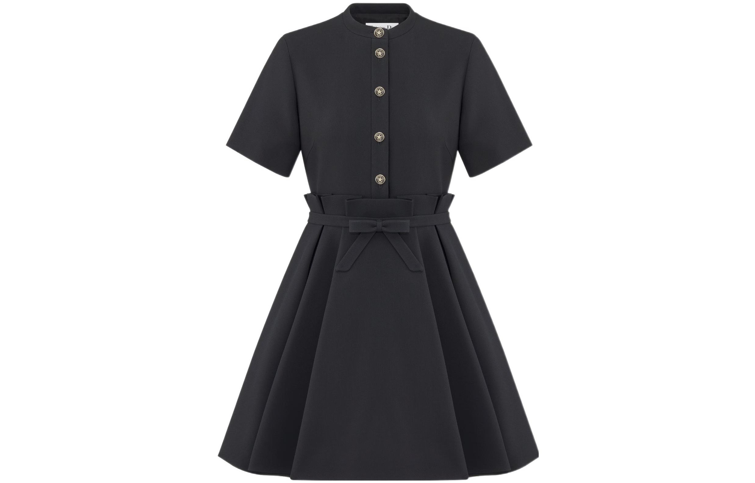 

DIOR Платье с короткими рукавами, женское, черное