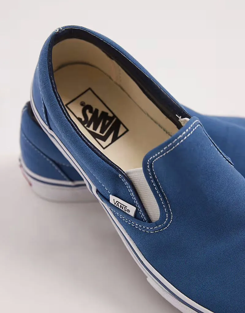 Кроссовки Vans Classic без шнурков, темно-синие — фото 4