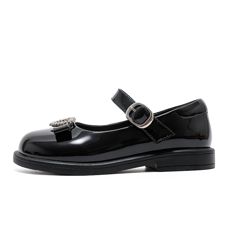 

Низкие детские кожаные туфли для детей BOBDOG, черный