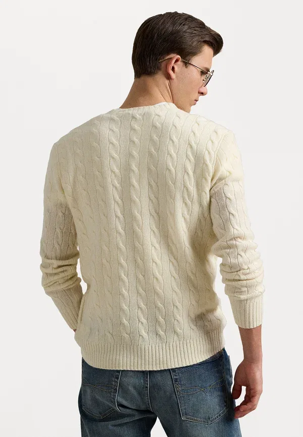 Джемпер Cable knit wool cashmere, Polo Ralph Lauren, цвет андовер крем — фото 3