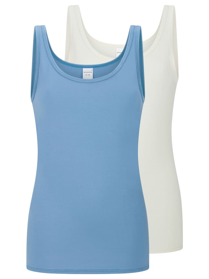

Schiesser Нижняя рубашка/топ из модала, светло-голубого цвета