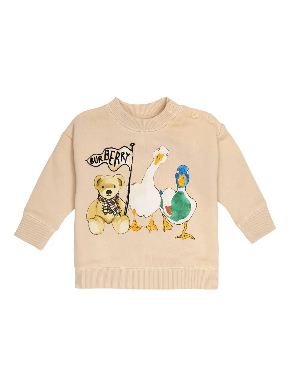 

Толстовка с принтом плюшевого мишки BURBERRY KIDS, нейтральный