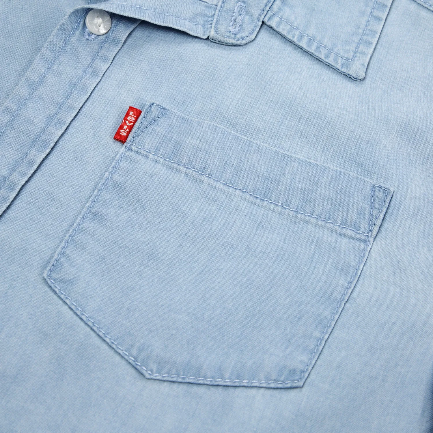 Тканая рубашка с коротким рукавом для мальчиков 8-20 лет Levi's, Light Wash — фото 3