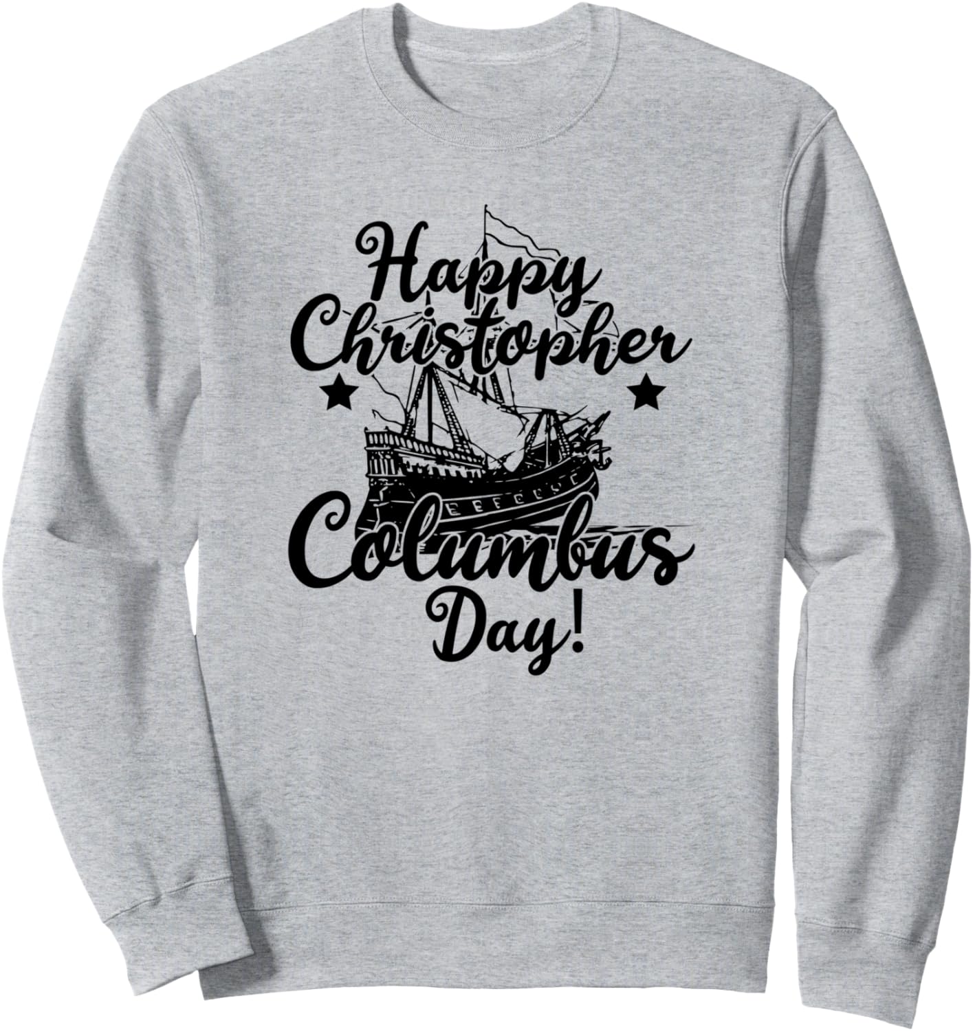 

Толстовка с надписью «Счастливого Дня Колумба» Happy Columbus Day, серый
