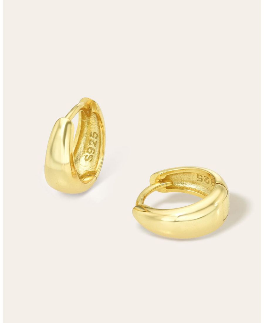 

Миниатюрные серьги-кольца в форме купола Zoe Lev, Yellow gold vermeil