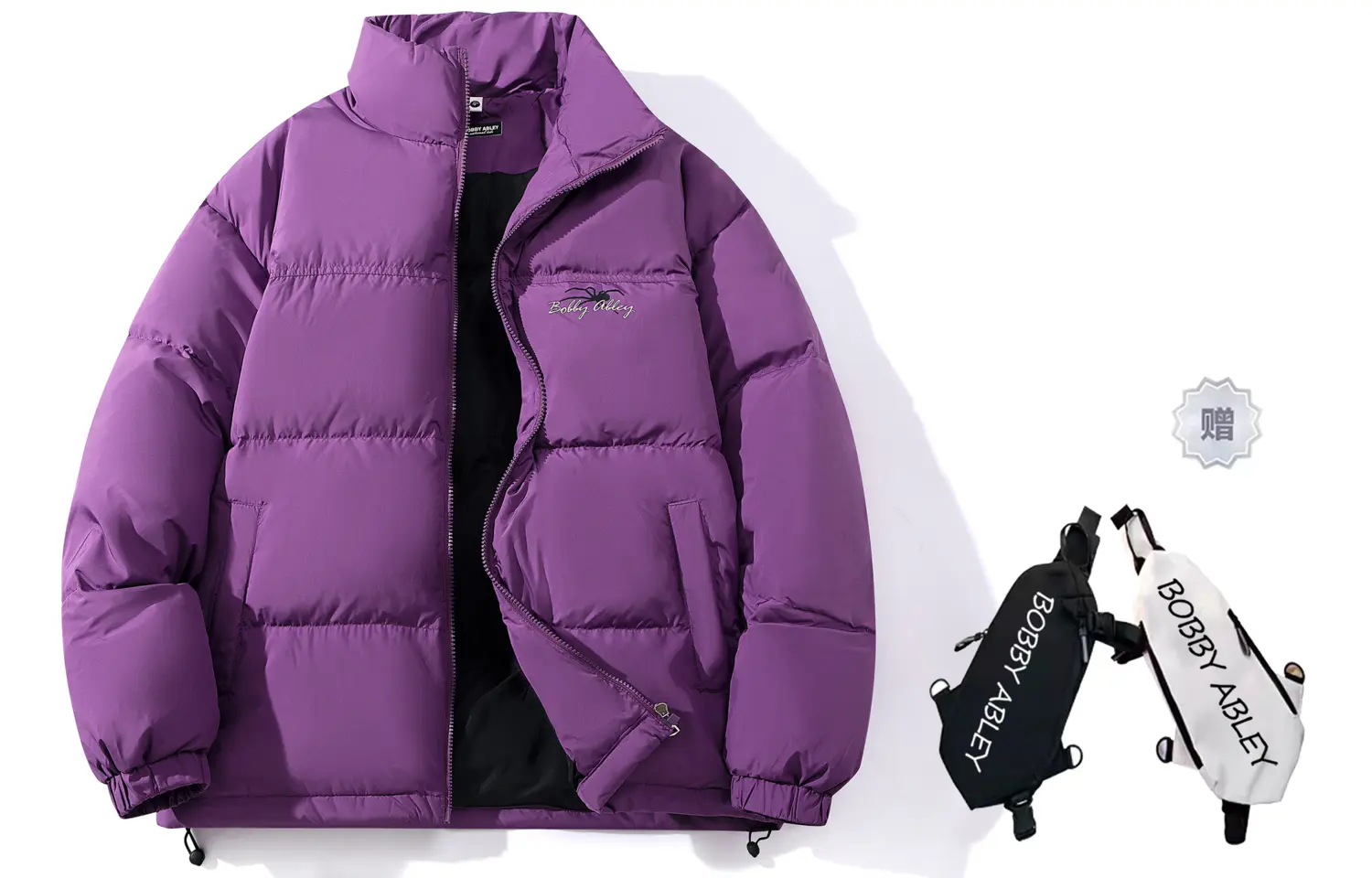 

BOBBY ABLEY Унисекс пуховик, Purple (Comes with Branded Crossbody Bag)