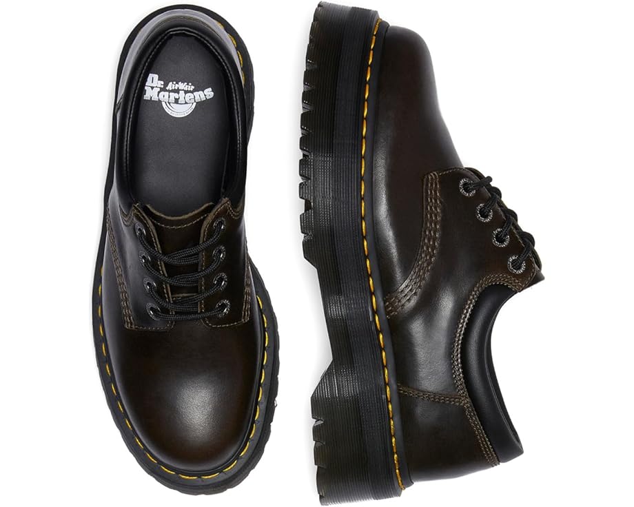 Оксфорды Unisex Dr. Martens 8053 Quad Leather Platform Shoes, цвет Dark Khaki — фото 2