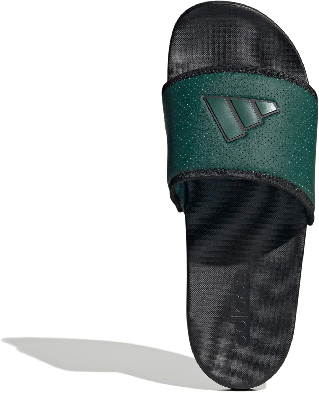Шлепанцы adidas Adilette Comfort (унисекс), черный/зеленый — фото 2