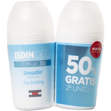 

ISDIN Ureadin Deo Comfort 24-часовой шариковый дезодорант, 50 мл, упаковка из 2 штук по 100 мл