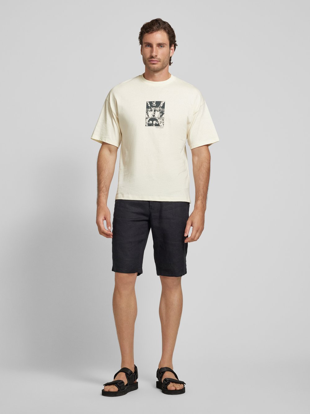 

Футболка с принтом SELECTED HOMME, кремовый
