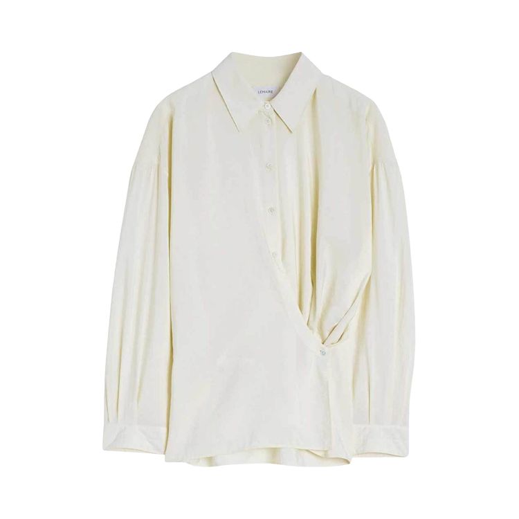 

Рубашка Lemaire Straight Collar Twisted Shirt 'Almond Milk', желто-коричневый