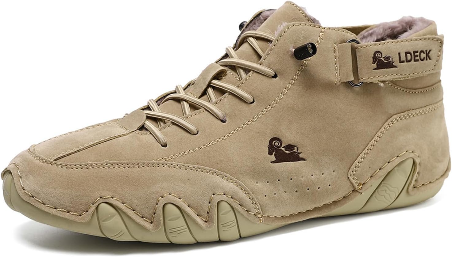 

Мужские зимние теплые кроссовки с плюшевой подкладкой, удобные повседневные обувь для улицы, противоскользящие, для ходьбы и вождения Abborora, хаки