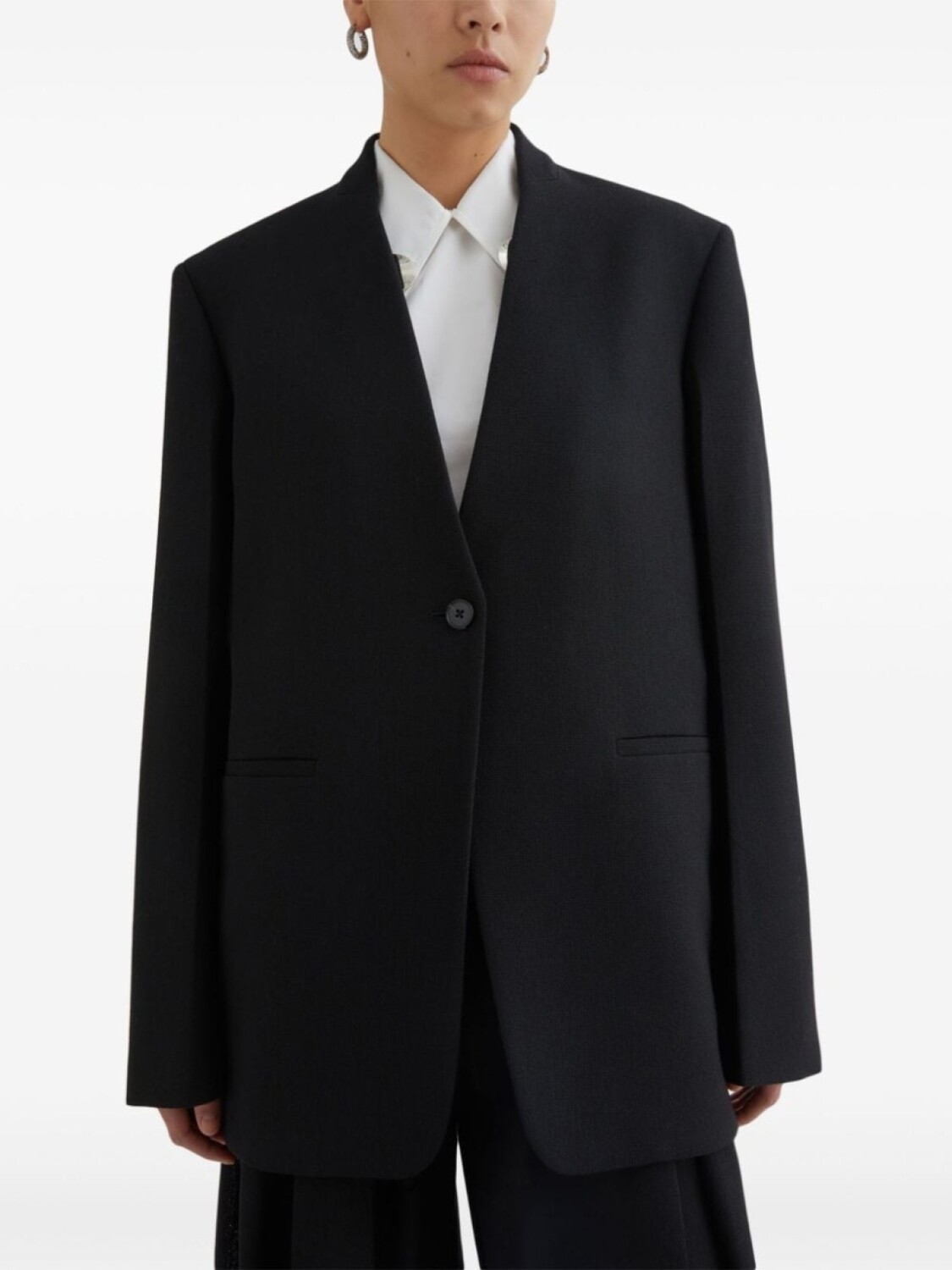 Jil Sander пиджак строгого кроя, черный — фото 3