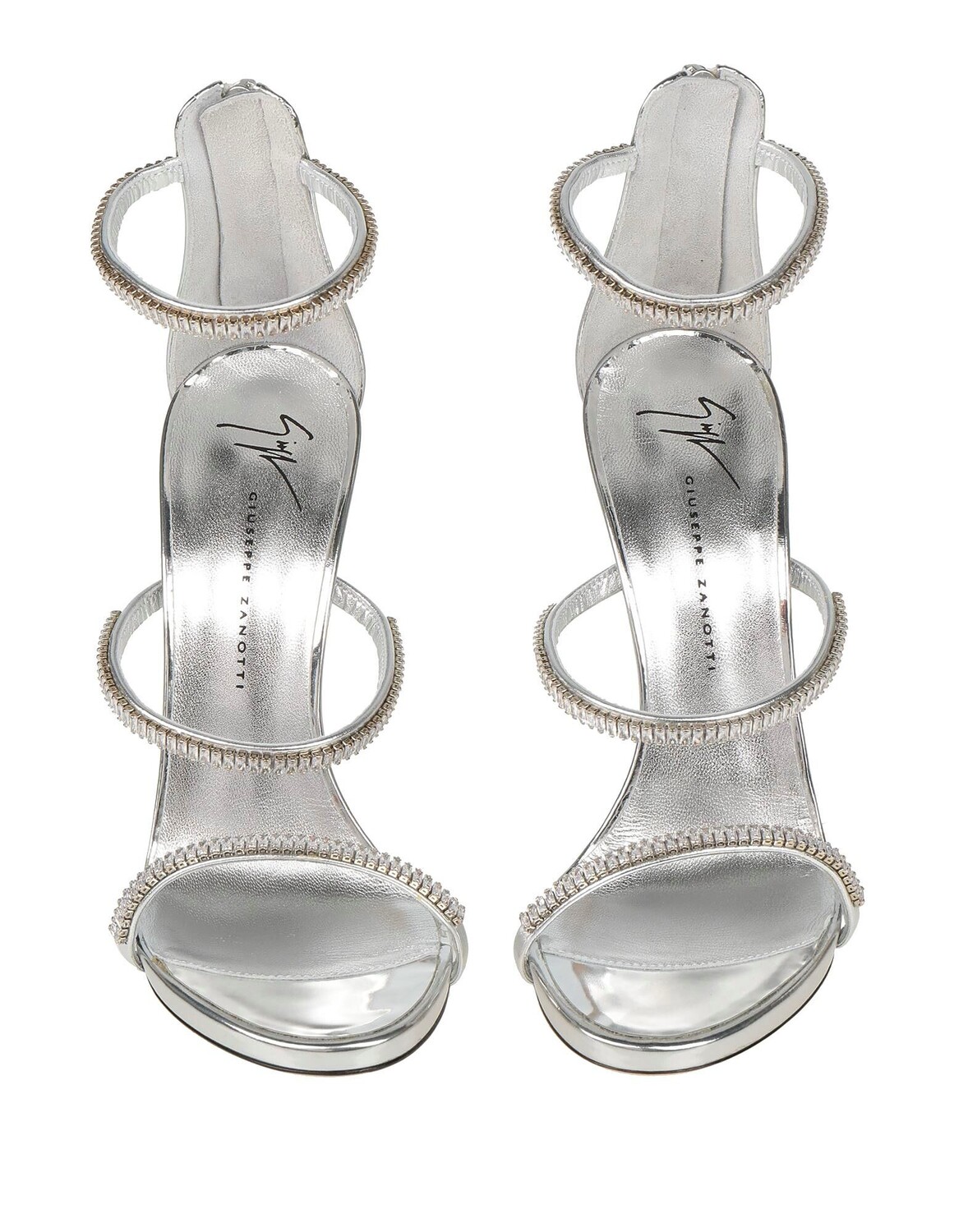 Сандалии Giuseppe Zanotti, серебро — фото 4
