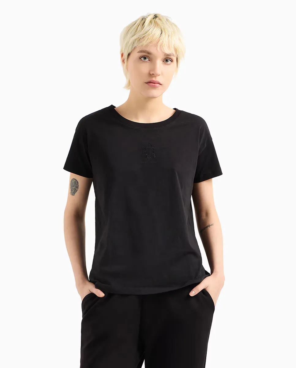 

Женская футболка с коротким рукавом и круглым вырезом Armani Exchange, черный