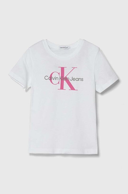 

Детская хлопковая футболка Calvin Klein Jeans, белый