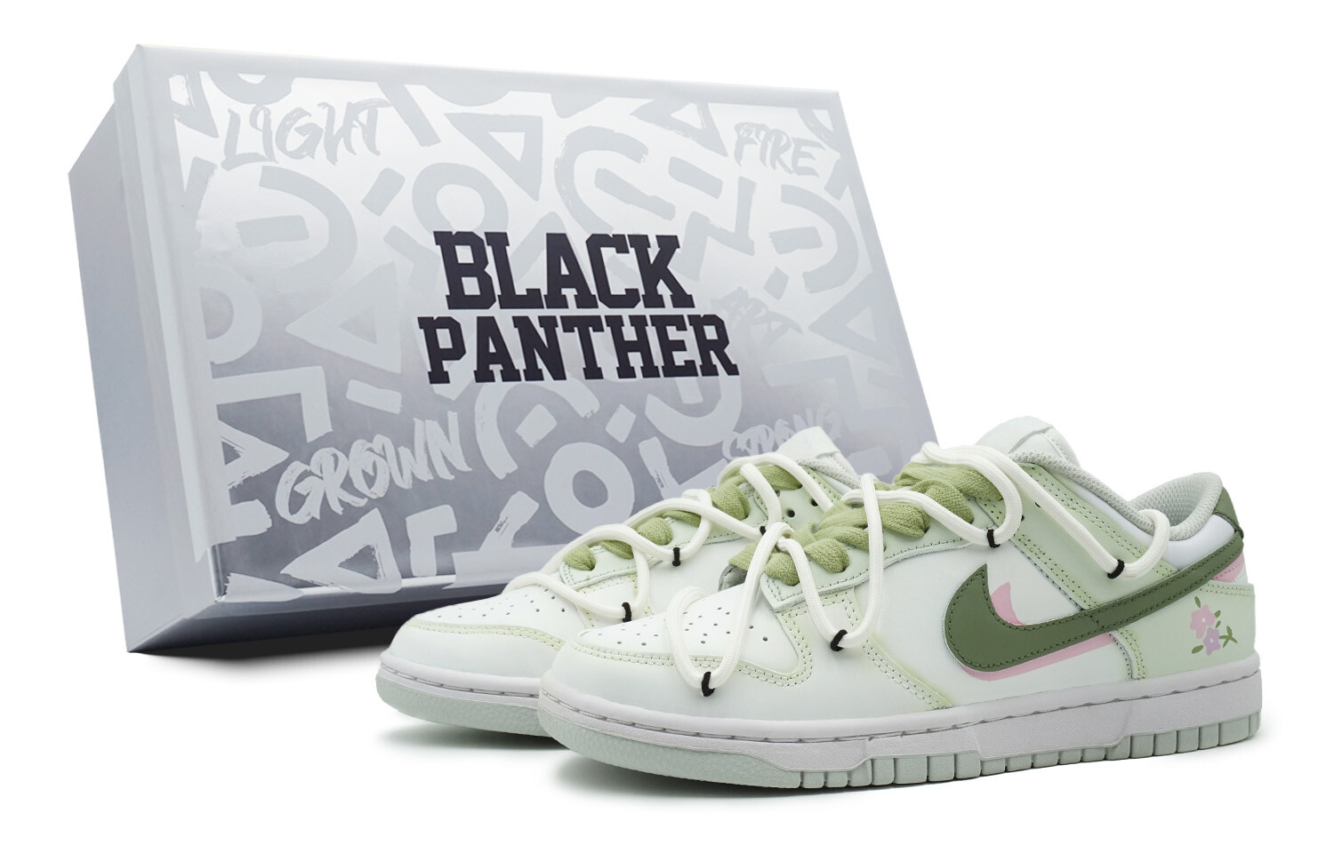 

Кроссовки Nike Dunk Skateboarding Shoes Men Low-top White/cyan/green, светло-зеленый