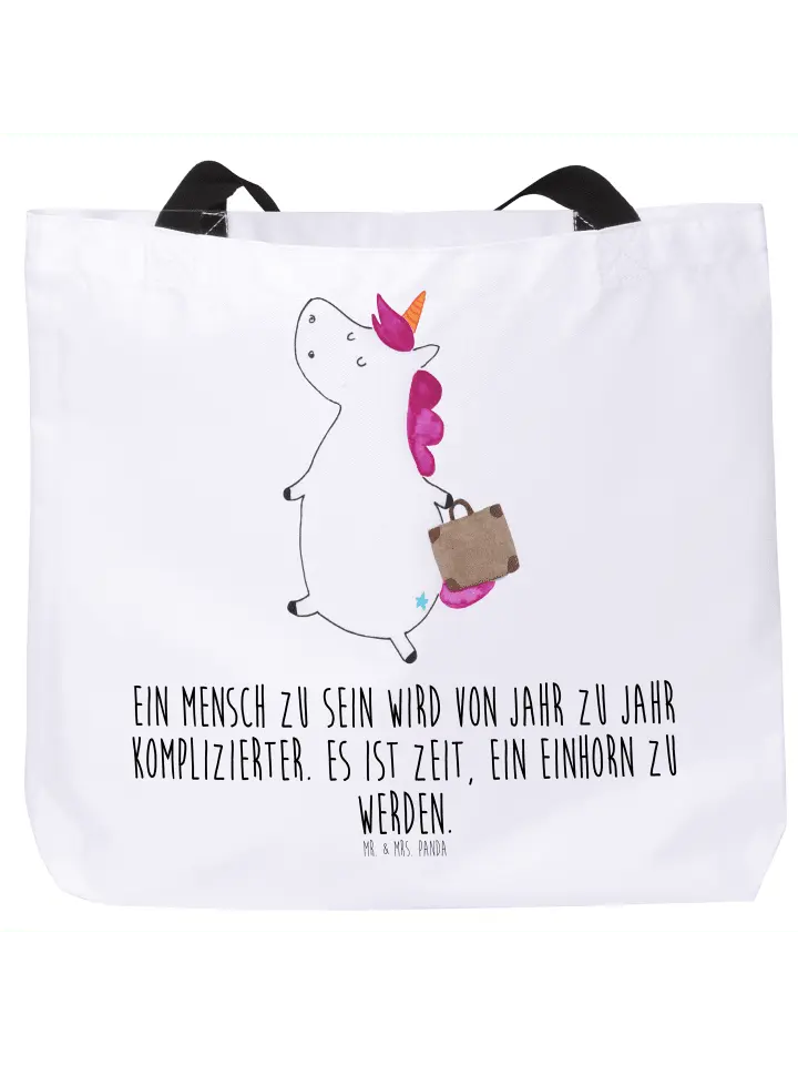 

Сумка-шоппер Mr & Mrs Panda Einhorn Koffer, белый