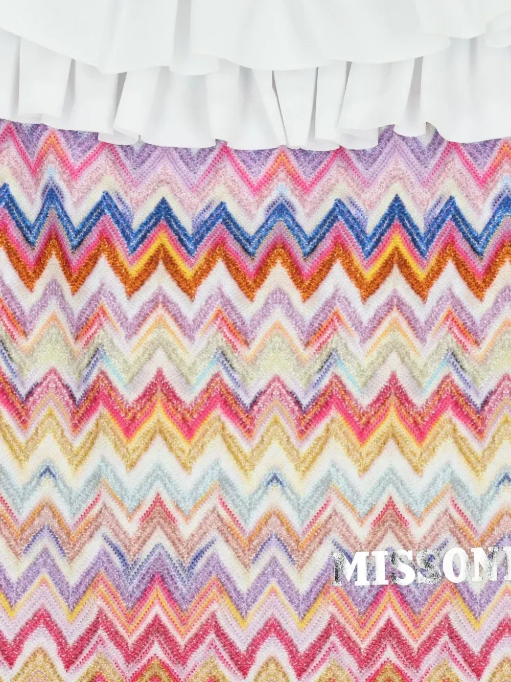 Купальник с оборками и узором зигзаг Missoni Kids, розовый — фото 3