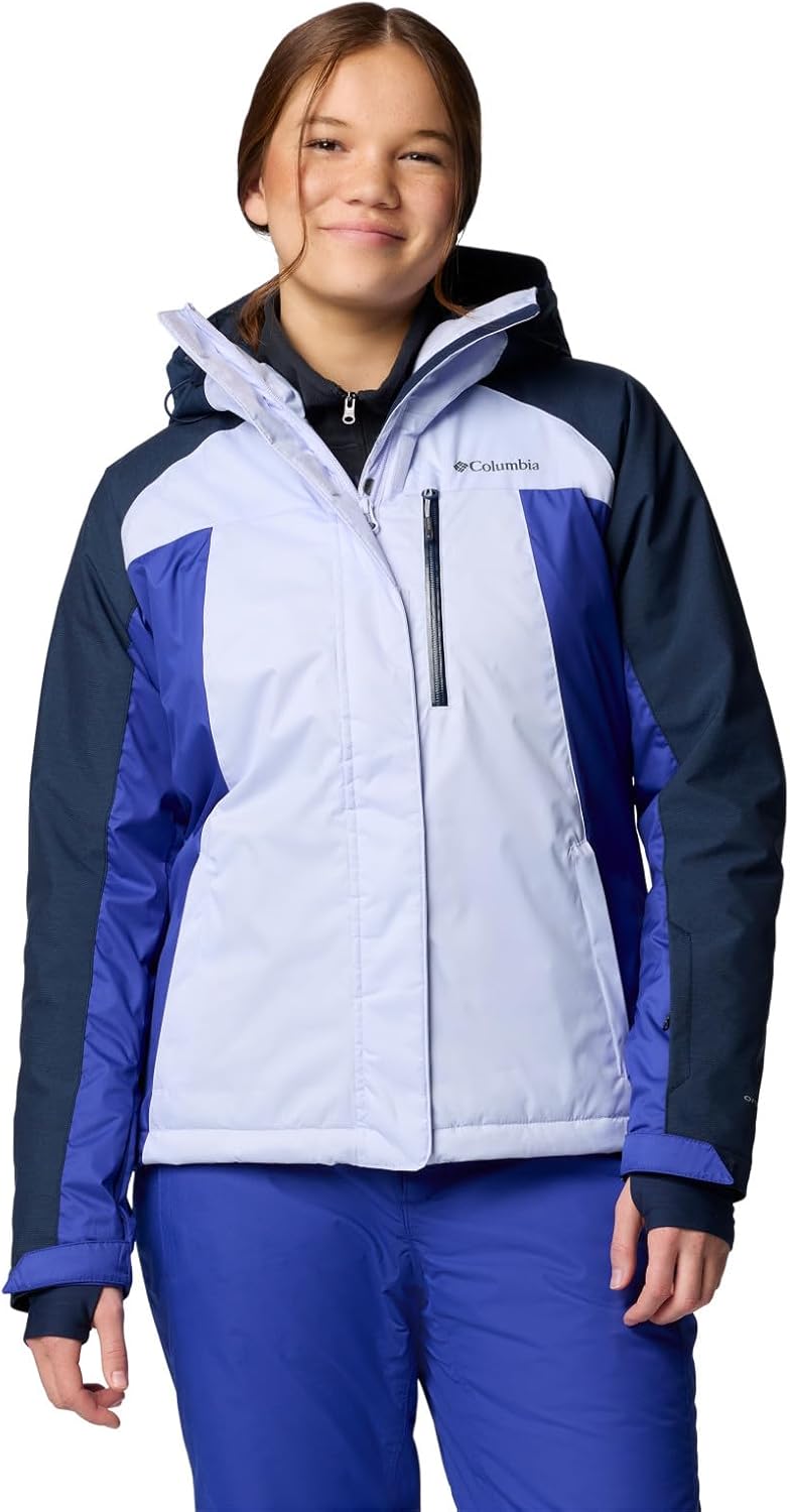

Columbia женская утепленная куртка Snowy Summit, Snowdrift/Clematis Blue/Collegiate Navy Cdye