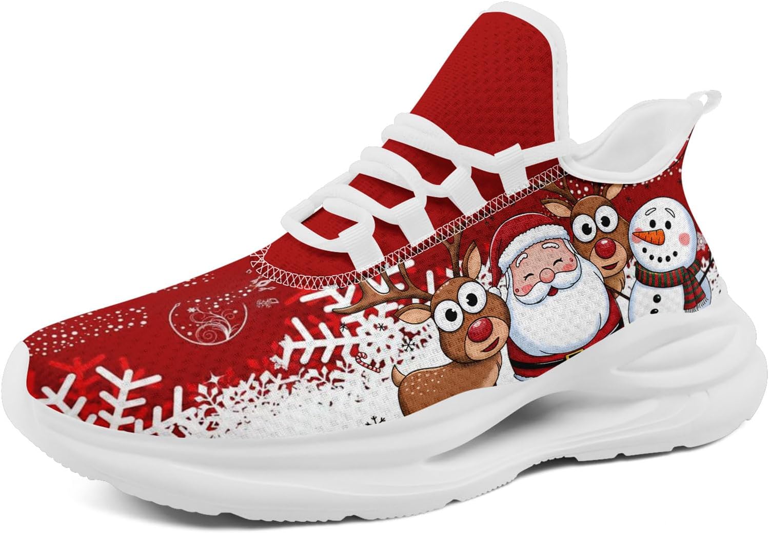 

Унисекс легкие кроссовки на Рождество с принтом Санта-Клауса, праздничные беговые кроссовки для мужчин и женщин Awsole, белый/красный/оранжевый/коричневый