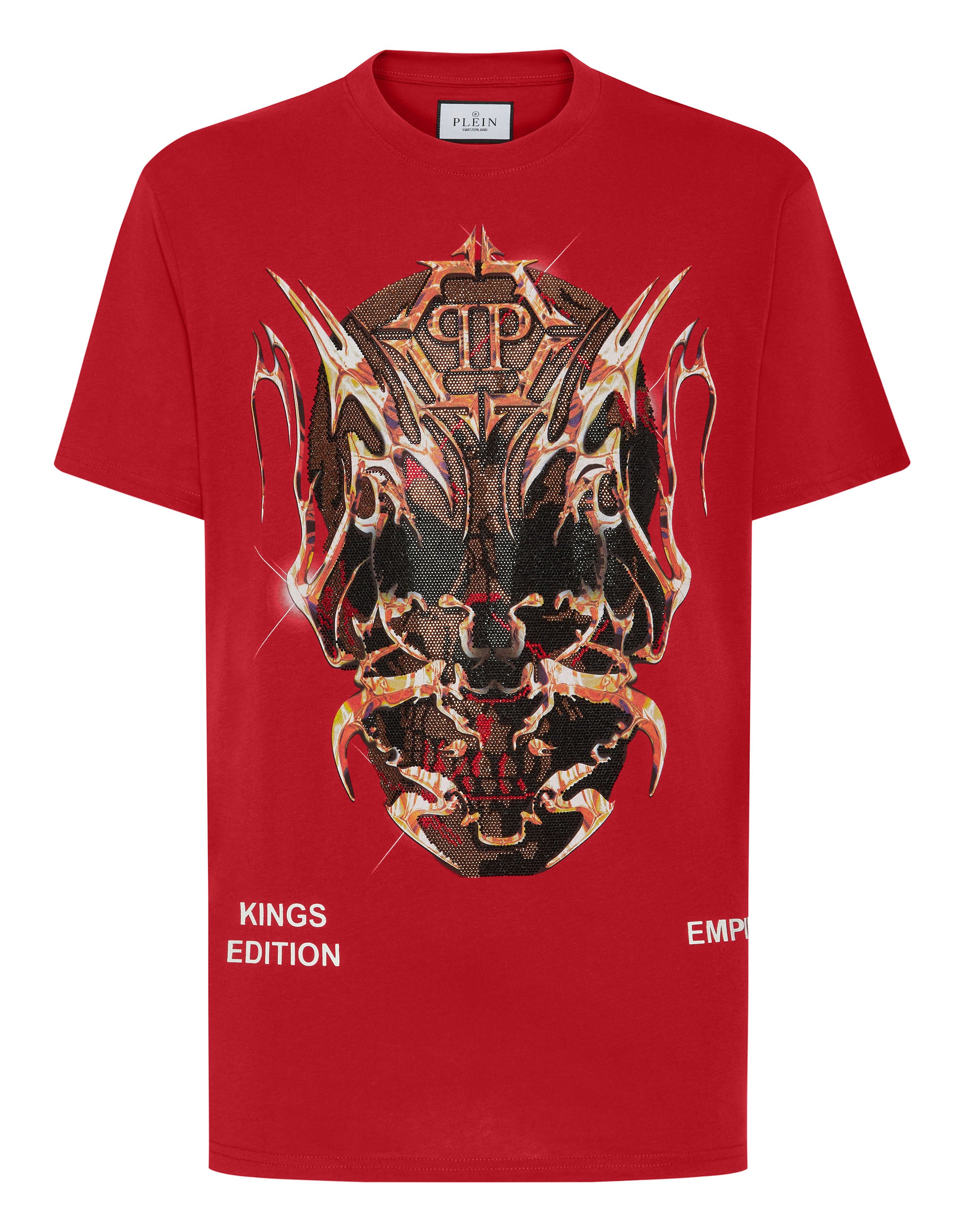 

Футболка с круглым вырезом SS Chrome PHILIPP PLEIN, красный