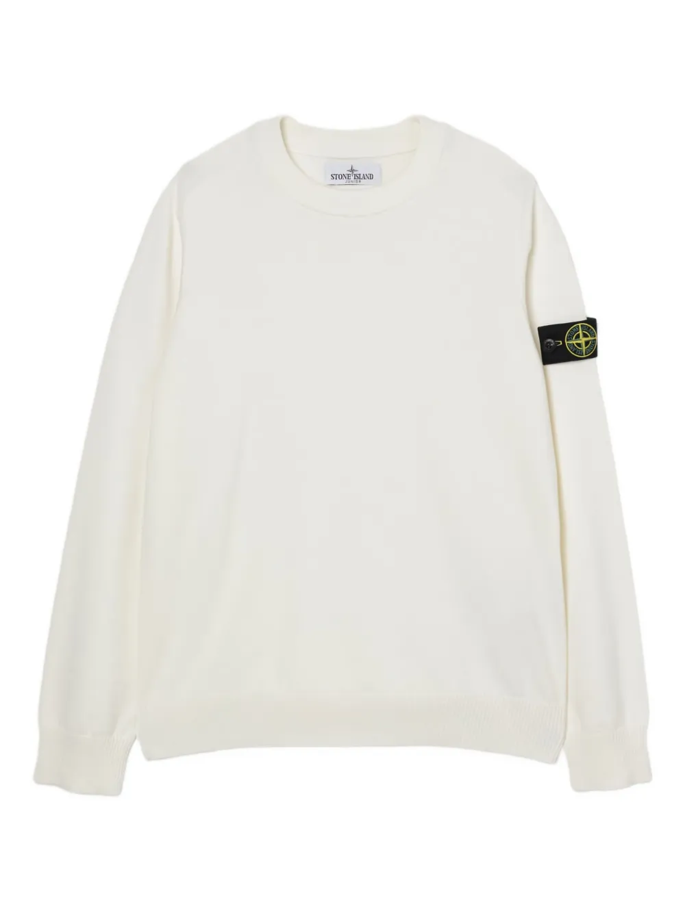 Свитер с нашивкой-компасом Stone Island Junior, белый