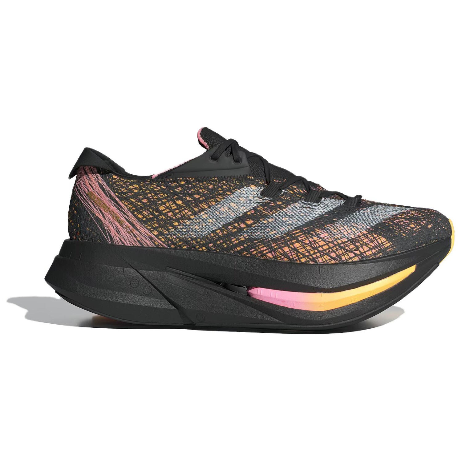 Кроссовки adidas Adizero Prime X 2.0 Strung Black Spark, черный/желтый/розовый — фото 2