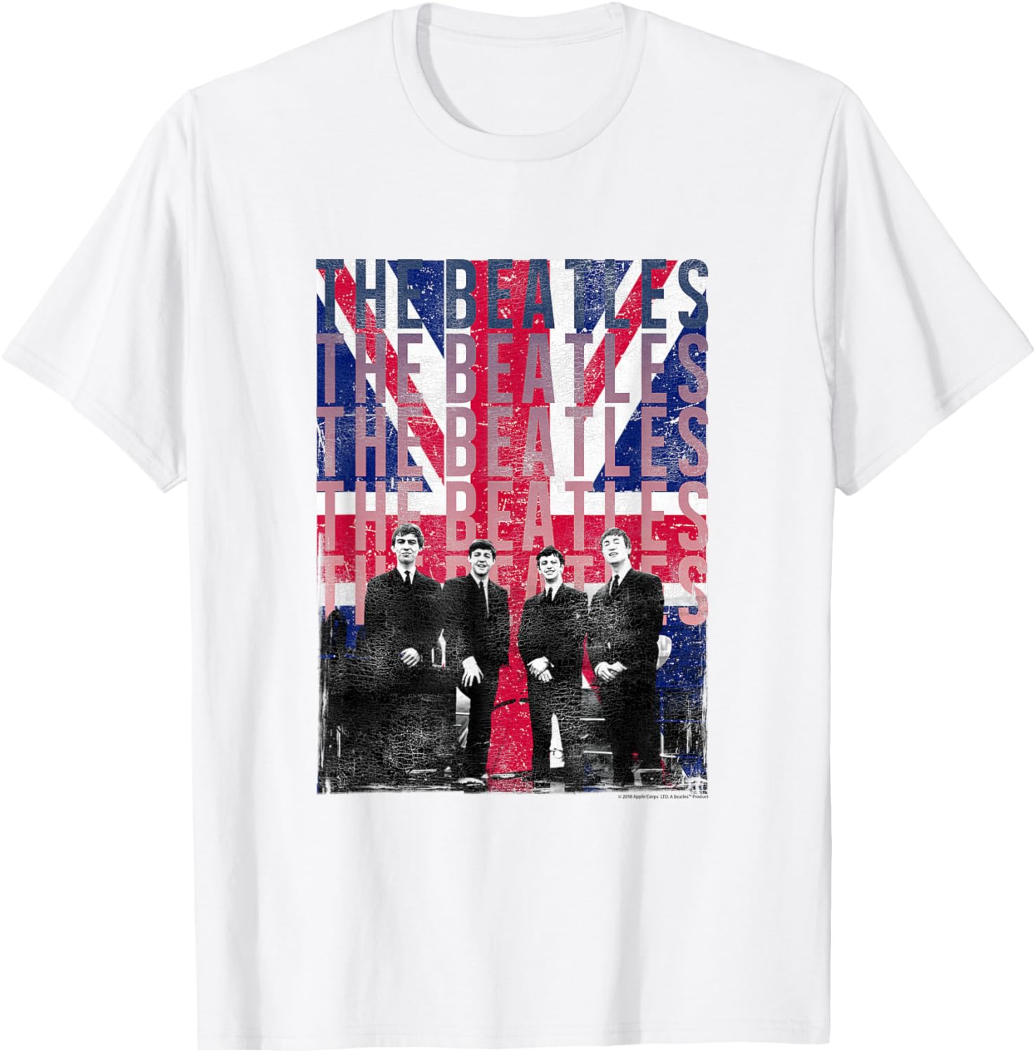 

Футболка с изображением флага Ливерпуля и группы The Beatles, белая, размер S