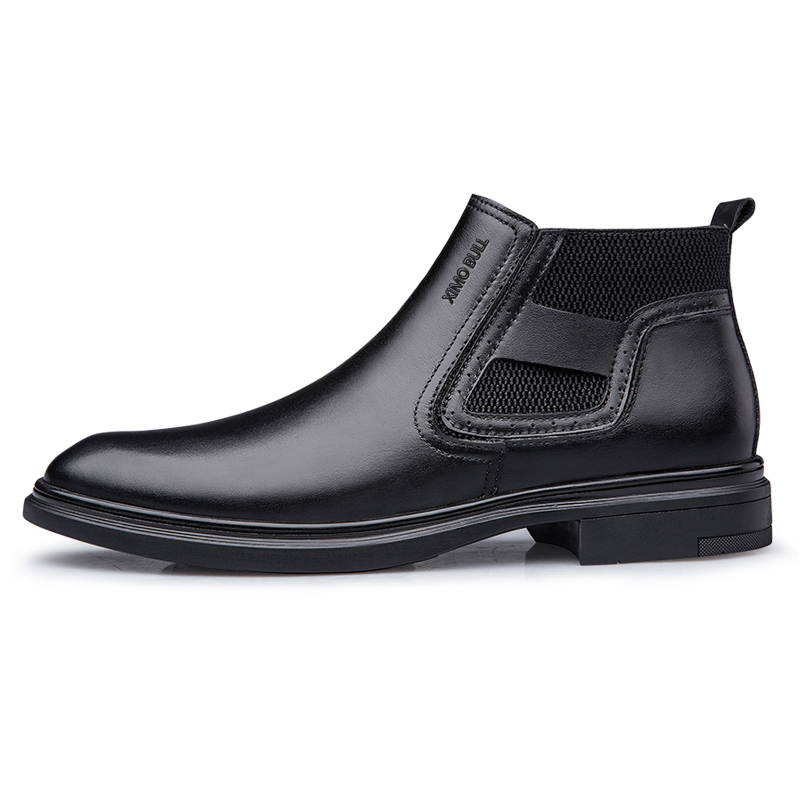 

XIMO BULL Черные мужские полусапожки на 3 см с гладкой отделкой и флисовой подкладкой, цвет Black Smooth Finish Fleece-Lined