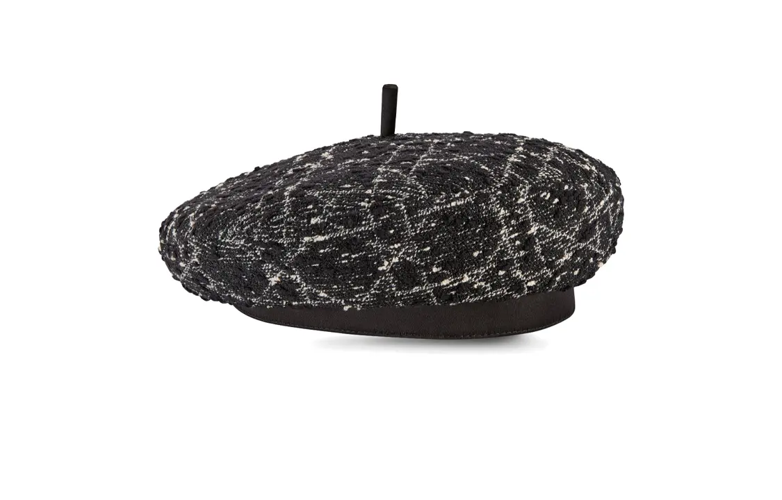 

Хлопковый, акриловый, полиамидный берет женский черный DIOR