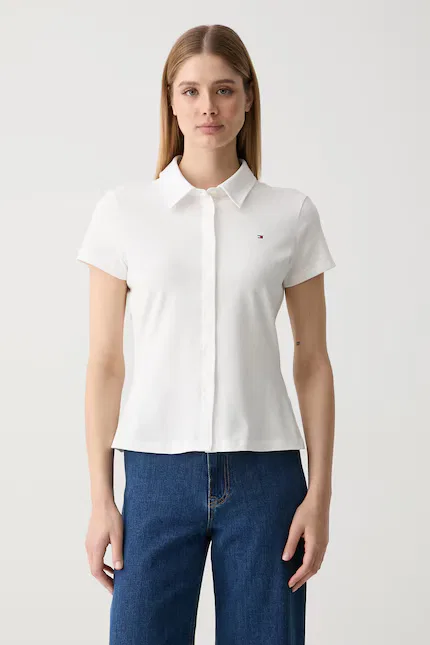 Рубашка женская классическая slim fit Tommy Hilfiger, белый