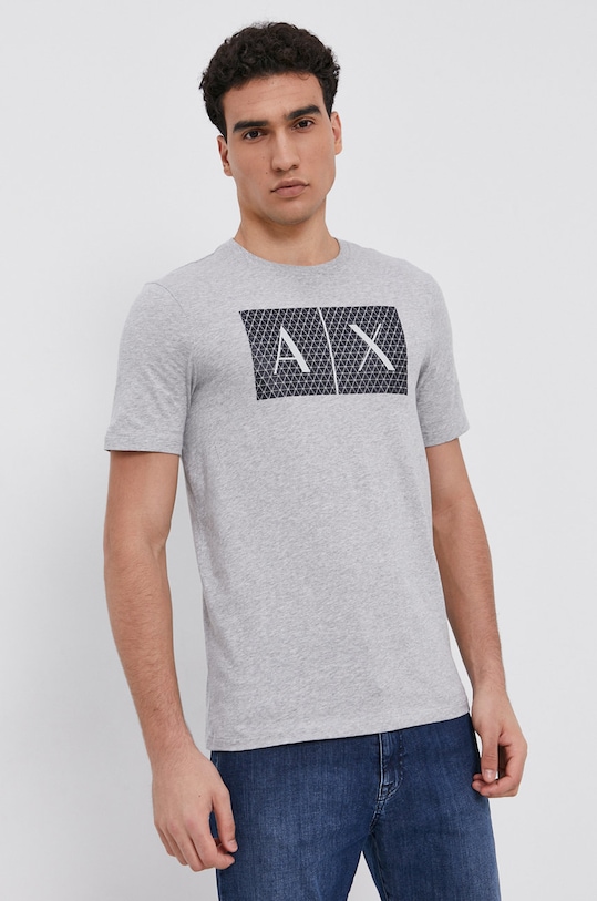 

Хлопковая футболка Armani Exchange, серый