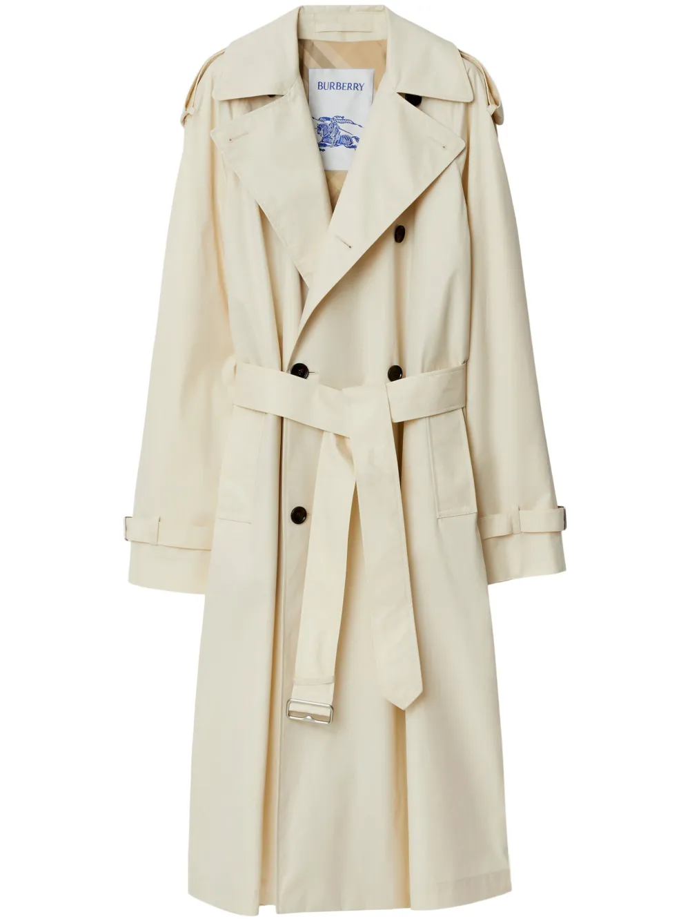 

Двубортный тренч BURBERRY, нейтральный