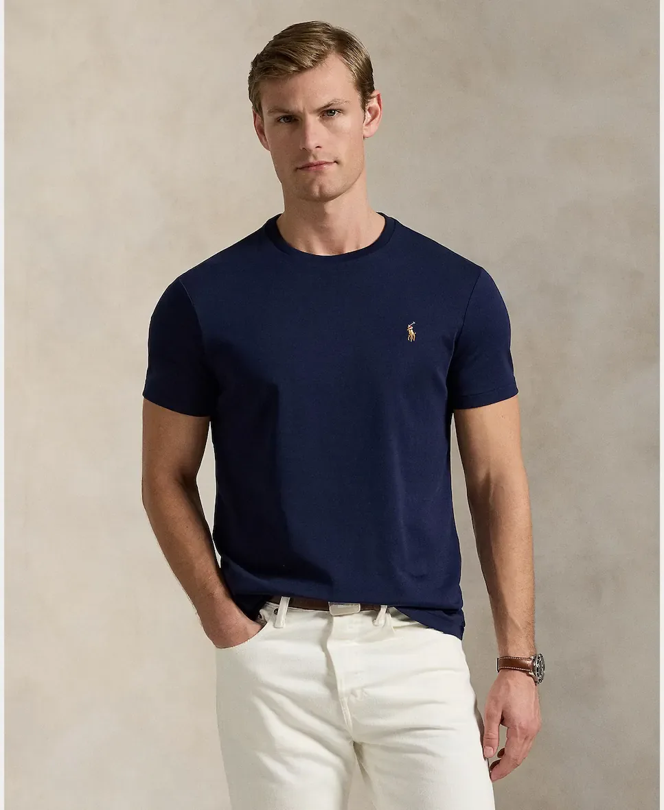 Мужская футболка из хлопка пима BCI Polo Ralph Lauren, темно-синий