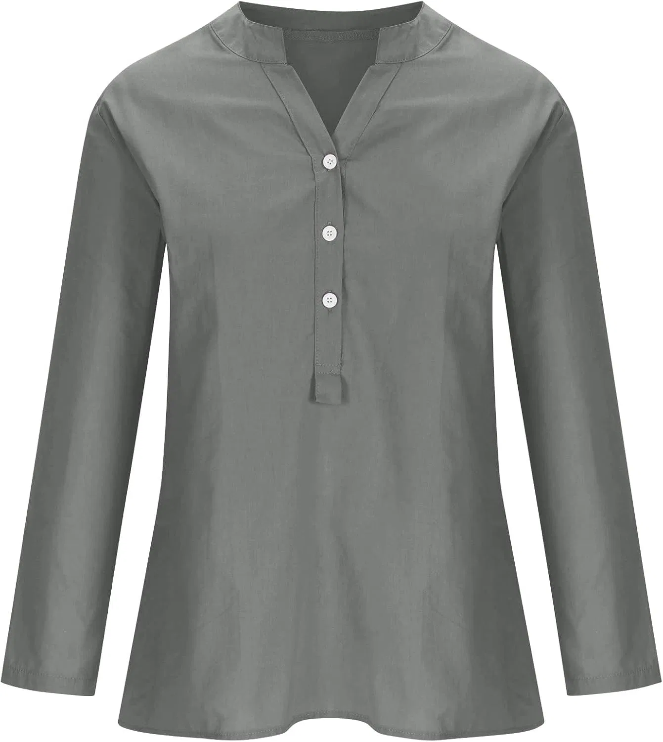 Блуза свободная Button Shirt, бренд, серый — фото 4