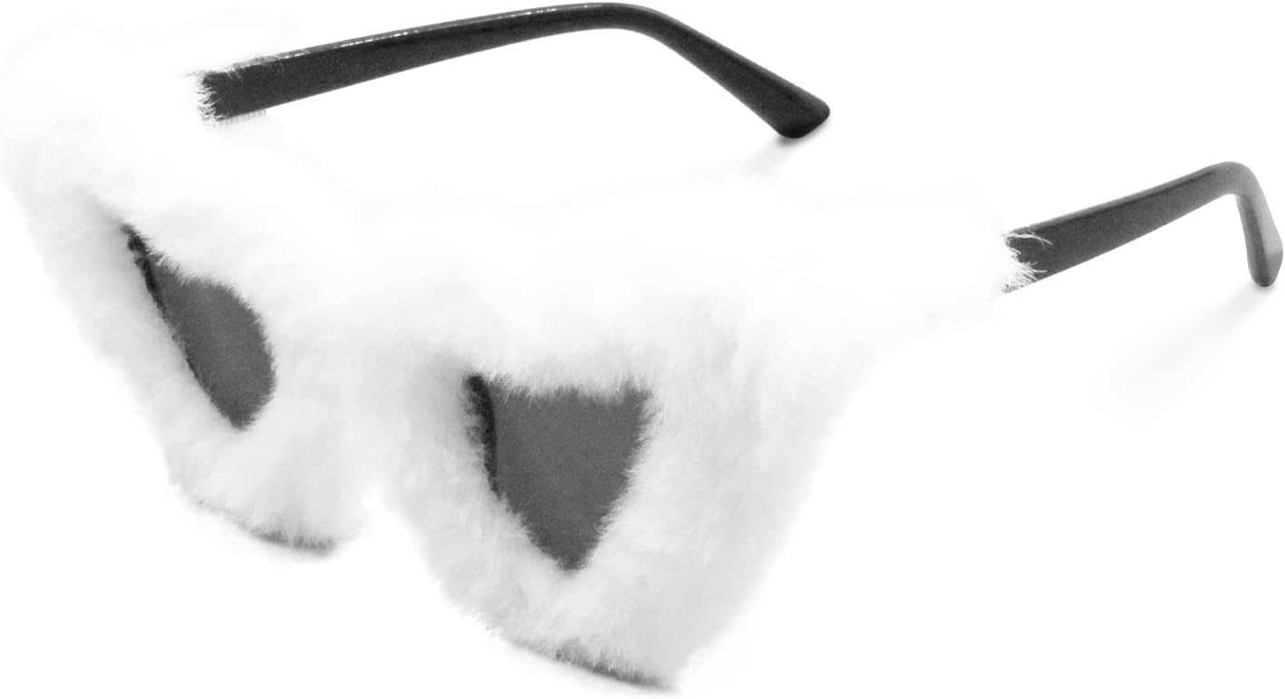 

Женские пушистые солнцезащитные очки в форме сердца, стильные очки в мягкой оправе для фестивалей, костюмированных мероприятий и вечеринок. Аксессуары для вечеринок ailov, White